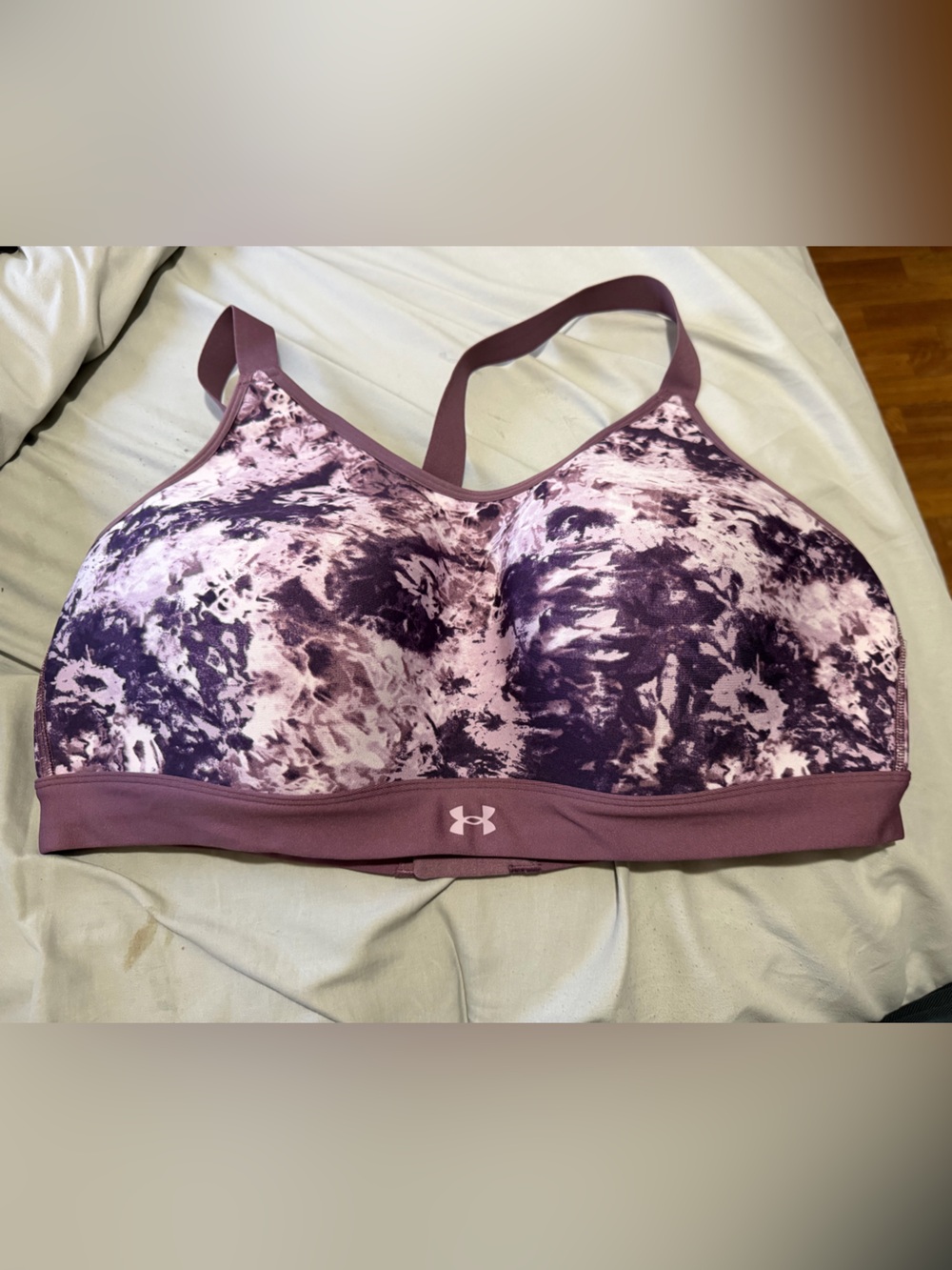 Under Armour Mauve & Purple Marble High-Support Sports Bra